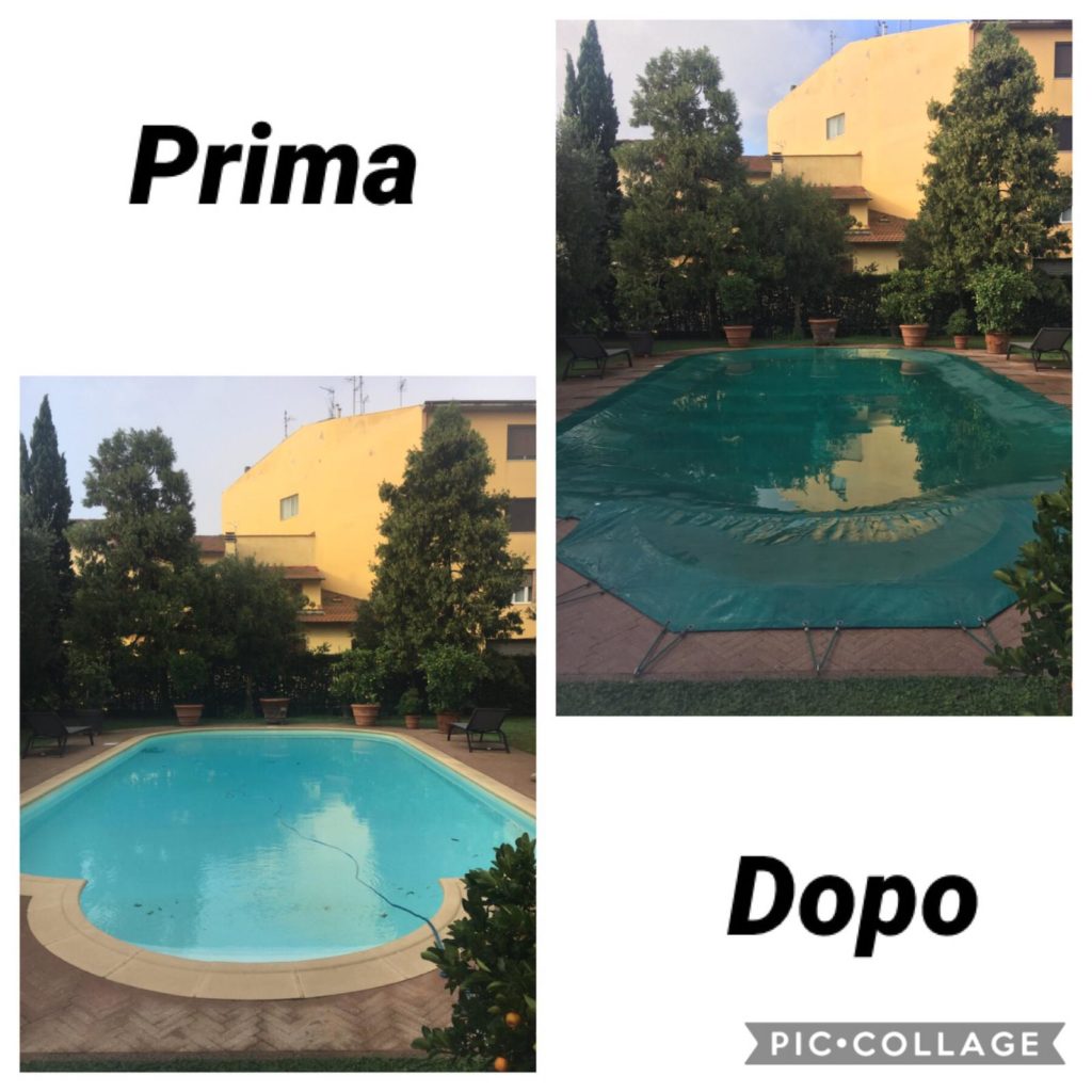 copertura invernale per piscina con elastici